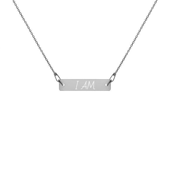 Customizable Engraved Silver Bar Chain Necklace - U-Tru